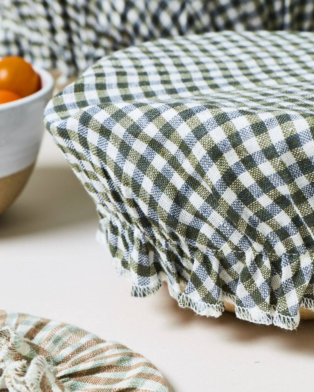 Farmhouse Gingham Linen - Bowl Cover Set of 4