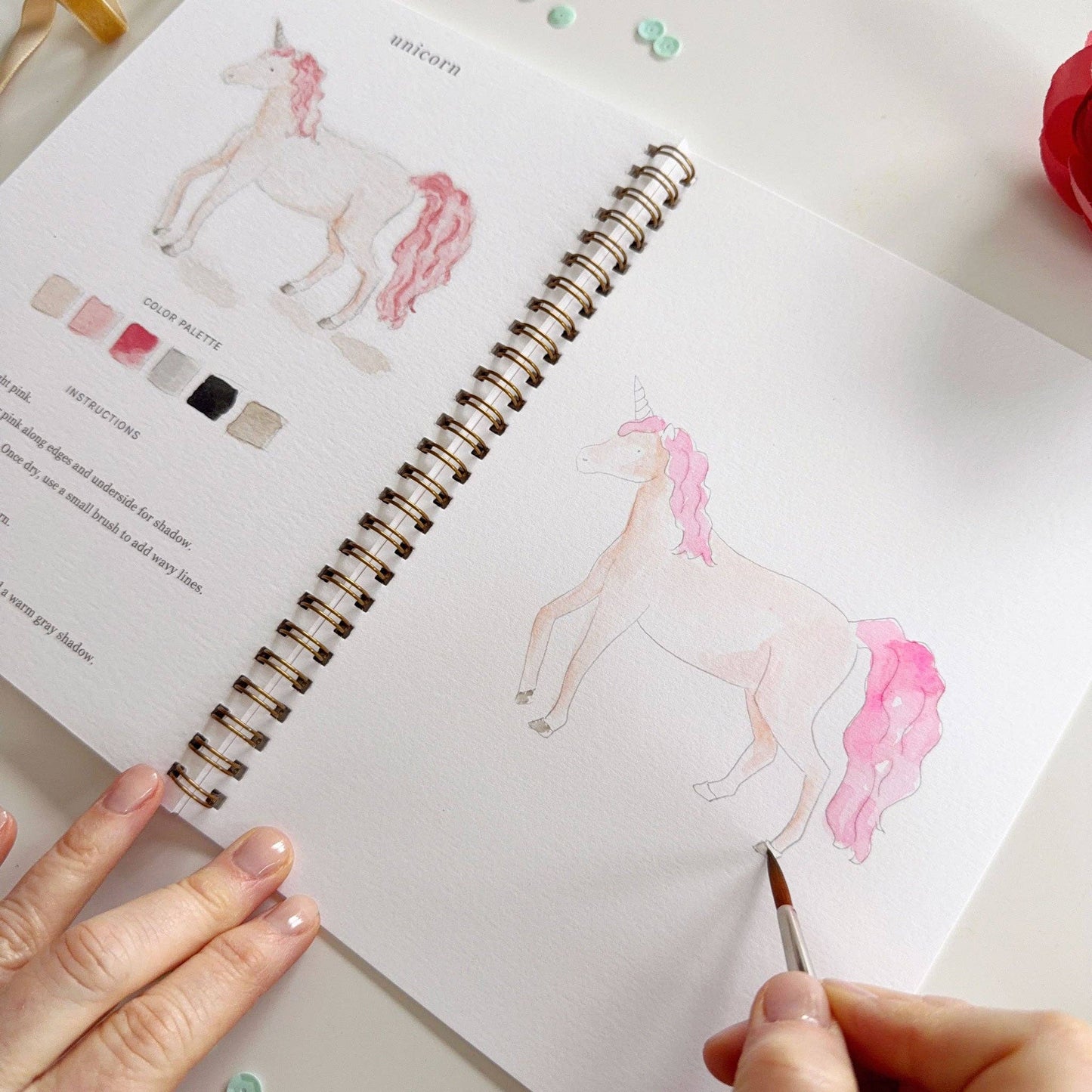 Fairytale watercolor workbook