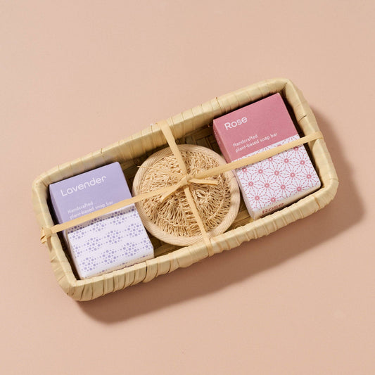 Taaja Lavender and Rose Soap/Body Scrubber Set