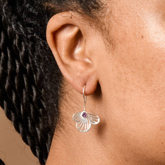 Khilana Amethyst Bloom Drop Earrings