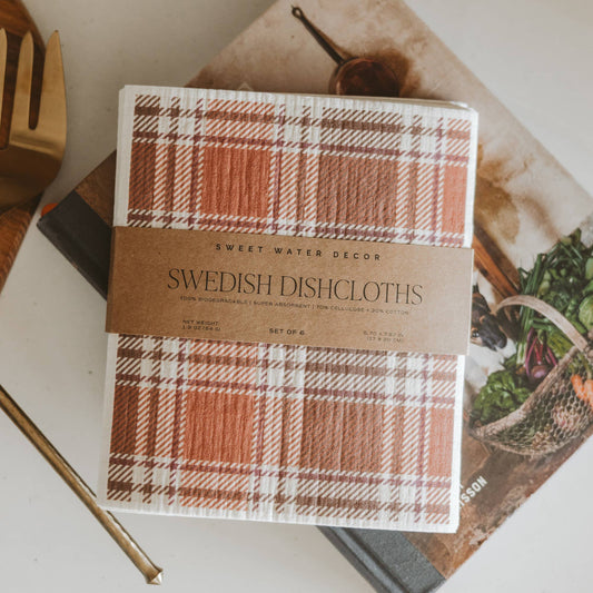 Fall Pattern Swedish Dishcloths, Set of 6 - Fall Decor