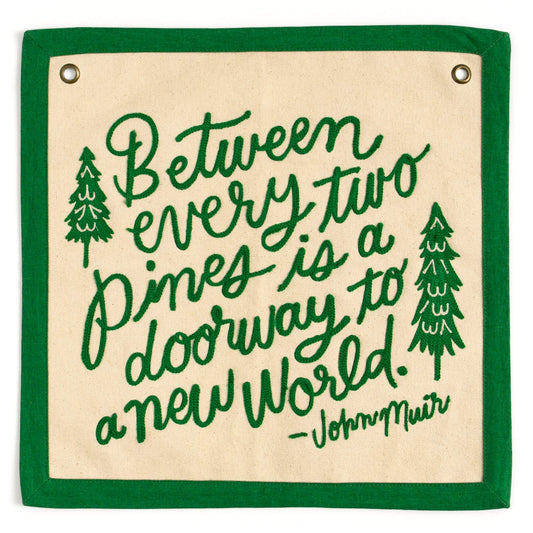 Pines Embroidered Canvas Banner