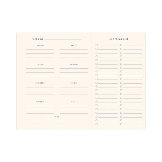 Retro Weekly Meal Planner: Peppercorn Cover | White Ink