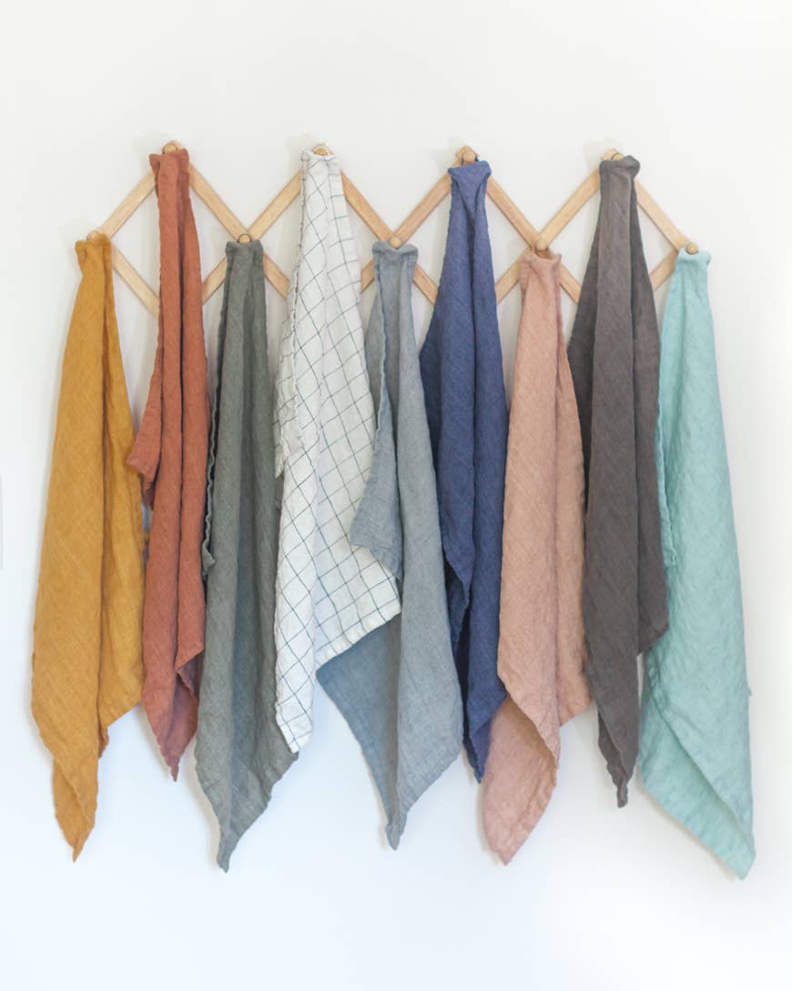 Stone Washed Linen Tea Towel | 18" x 26": Blush