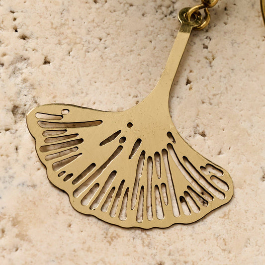 Ginkgo Leaf Dangle Earrings