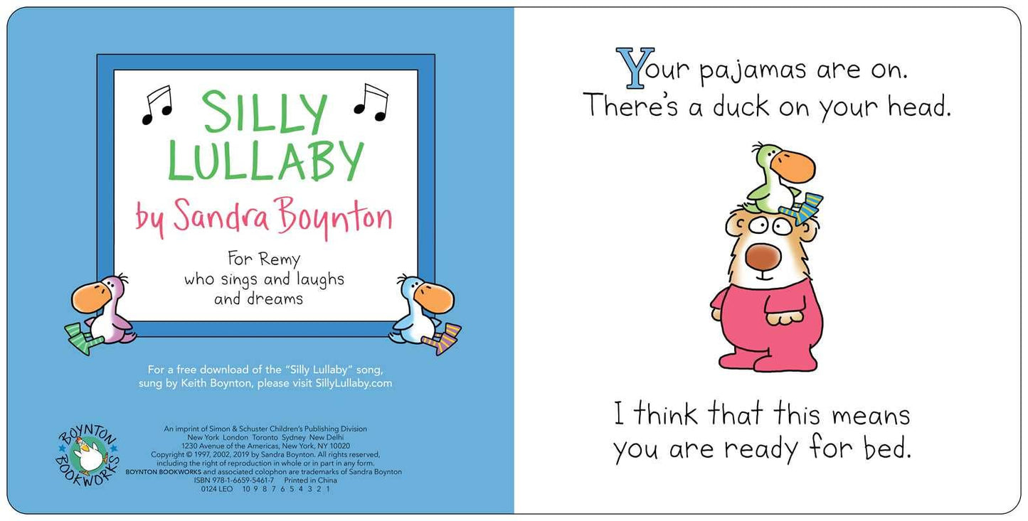 Silly Lullaby by Sandra Boynton: Board Books; 16 pages / English
