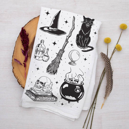 Spooky Flour Sack Towel - Eco-Friendly and Hand-Drawn