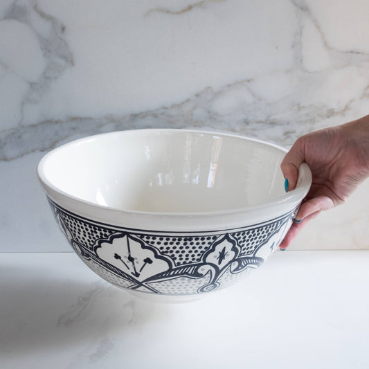 Hand Painted Haqima Large Deep Bowl 12"