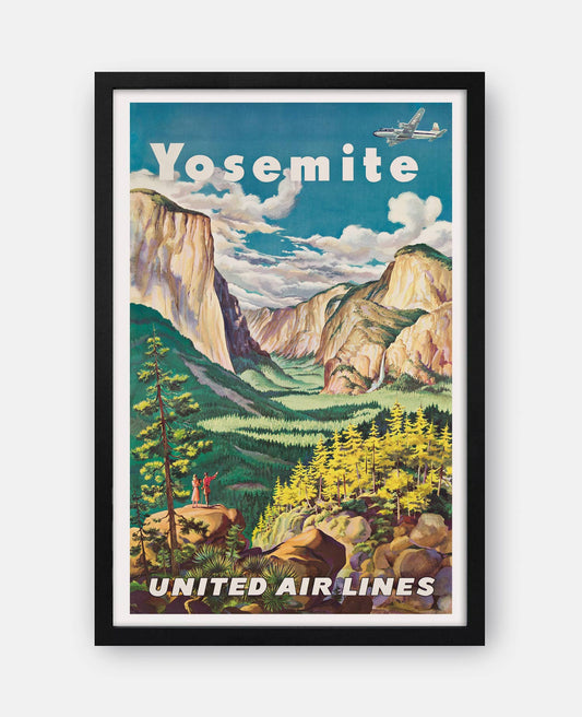 Yosemite United Air Lines Vintage Travel Poster Print: Unframed / 12×18