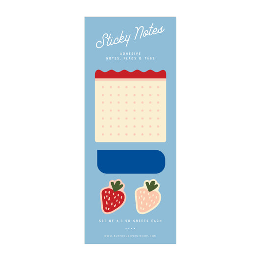 Strawberry Sticky Note Set - Page Flags and Tabs