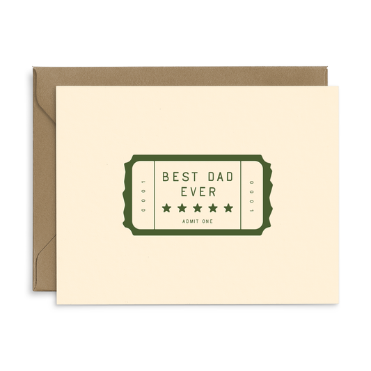 Best Dad Ever Ticket Father's Day Greeting Card