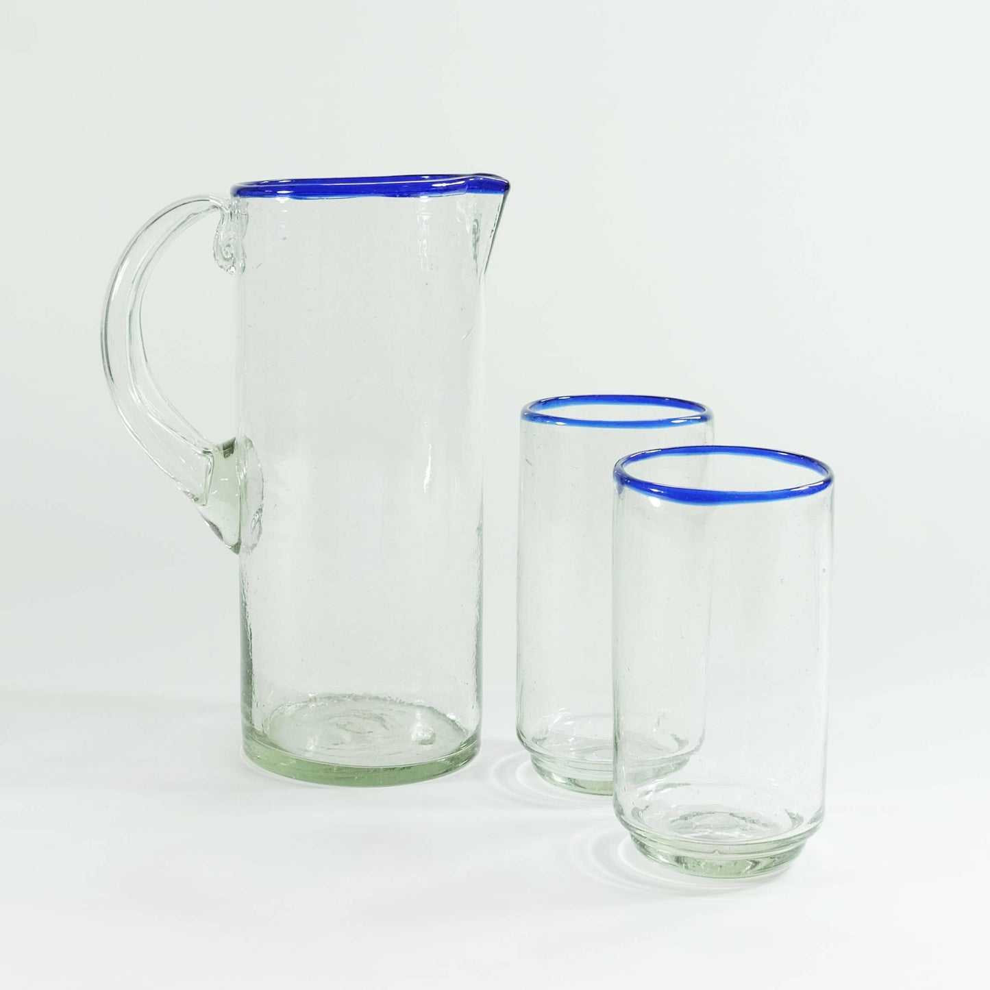 Large Blue Rim Stacking Glass