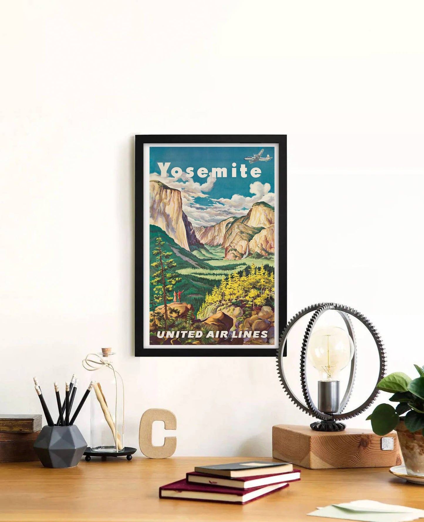 Yosemite United Air Lines Vintage Travel Poster Print: Unframed / 12×18