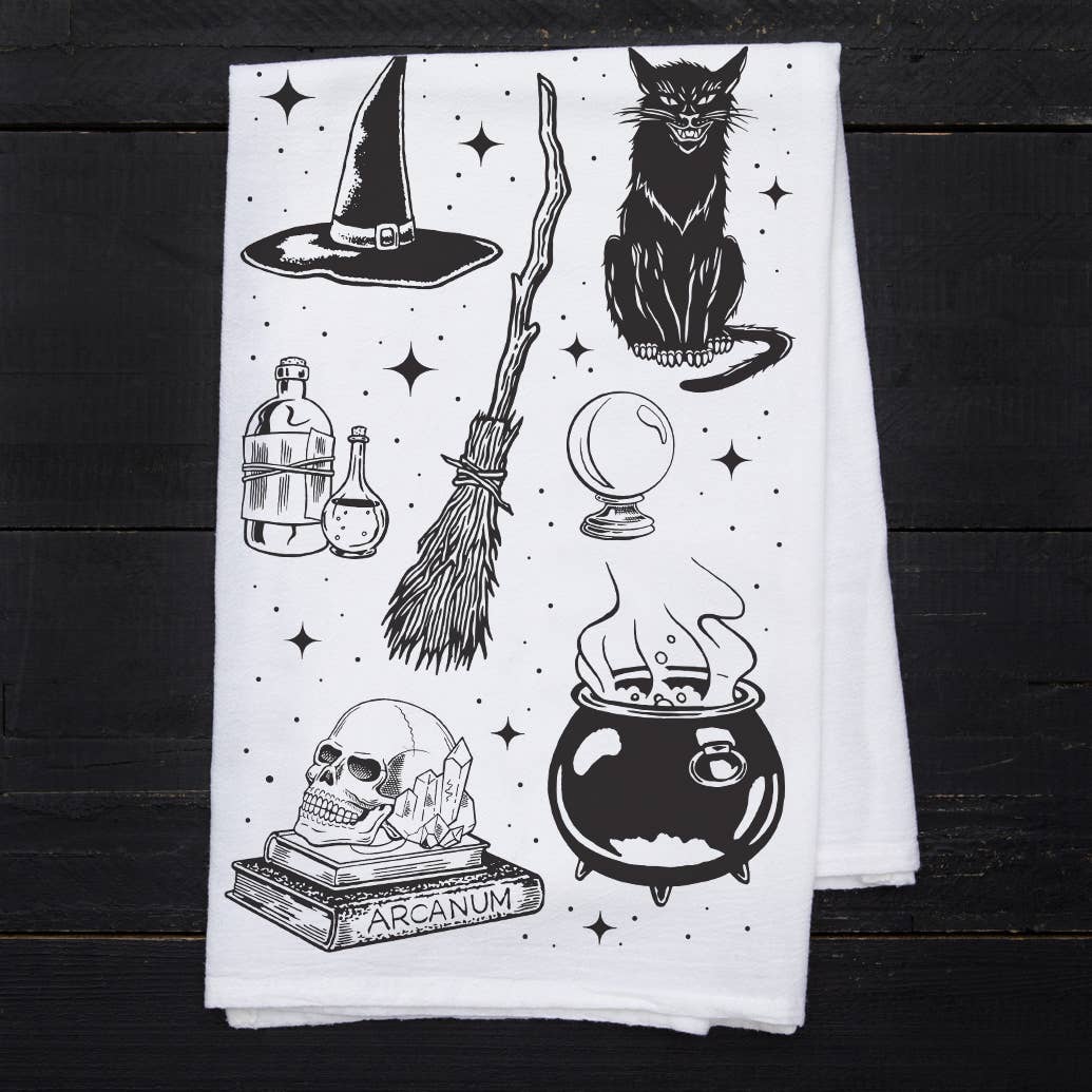 Spooky Flour Sack Towel - Eco-Friendly and Hand-Drawn