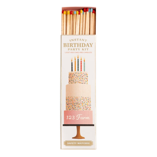 Birthday Party Matches – Assorted 40, Extra-Long (8")