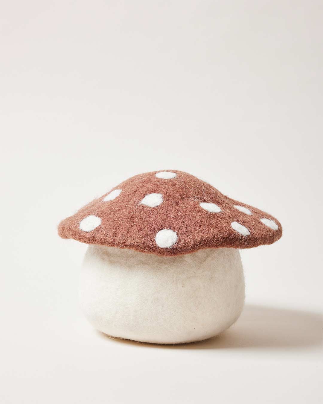 Artisan Felted Mushroom Doorstop: Blush