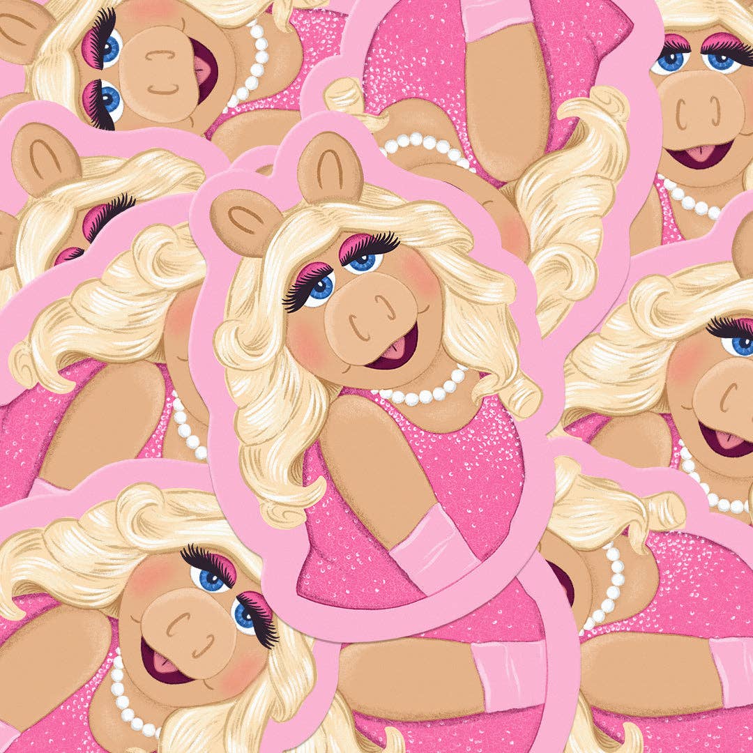 Miss Pig Puppet Mwah Vinyl Sticker