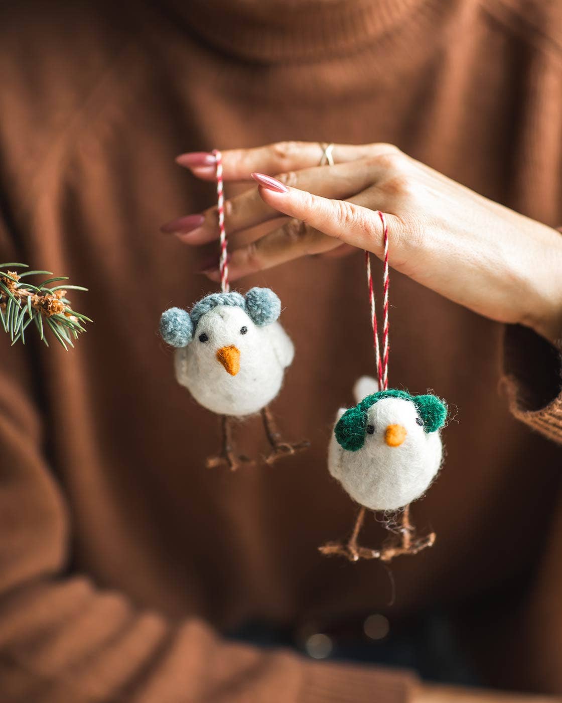 Felted Bird Ornament: Tinsel