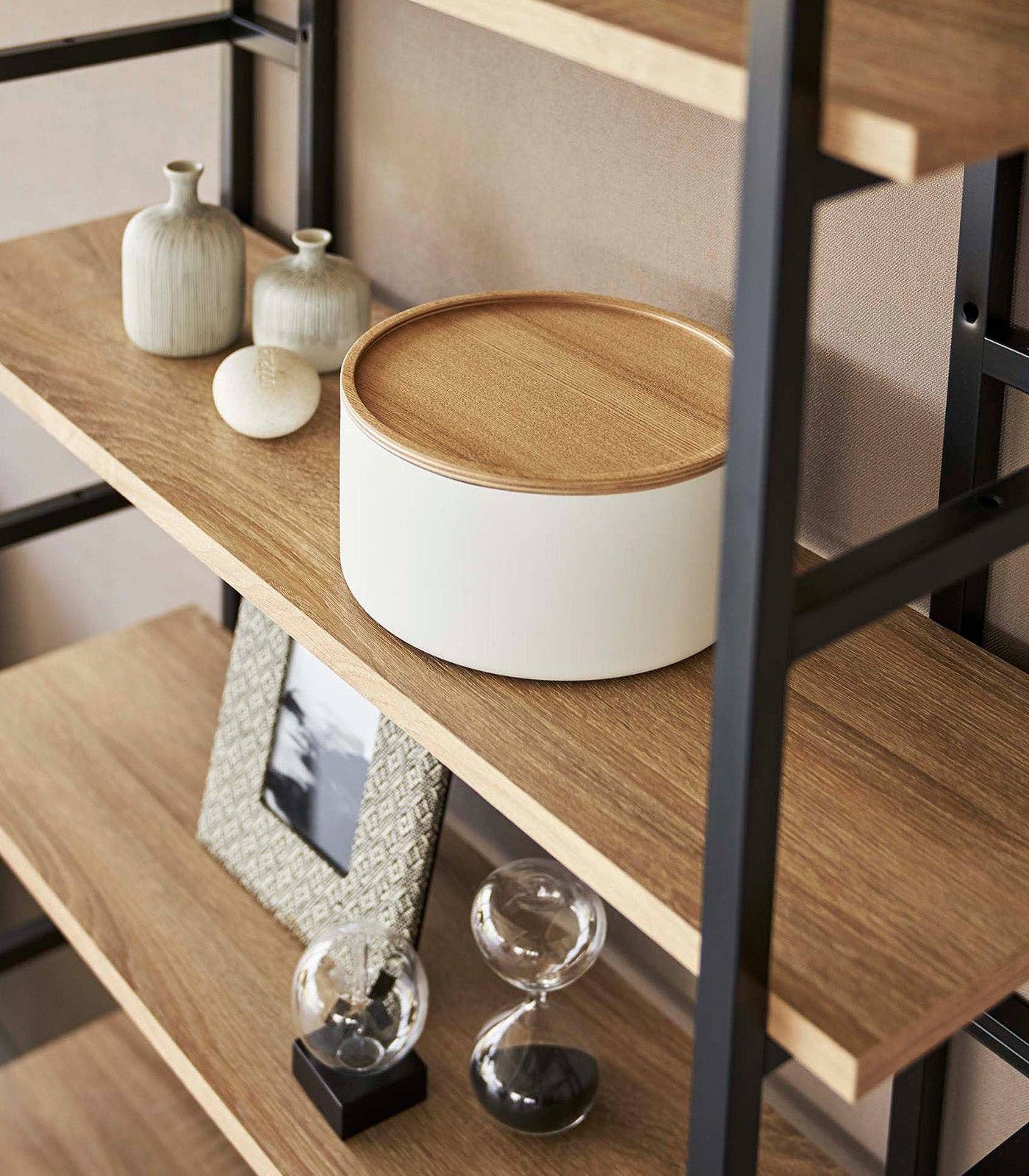Storage Case - Tall - Steel + Wood: White