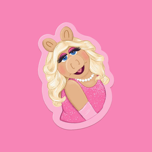 Miss Pig Puppet Mwah Vinyl Sticker