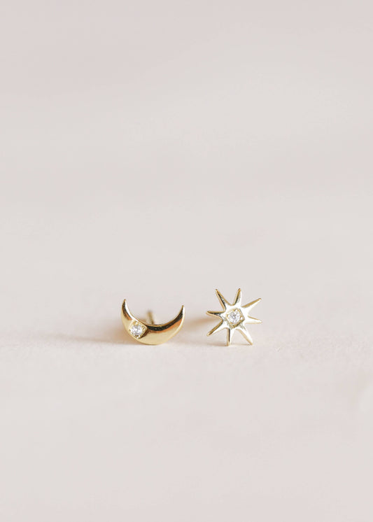 Complements - Sun & Moon - Gold Earrings