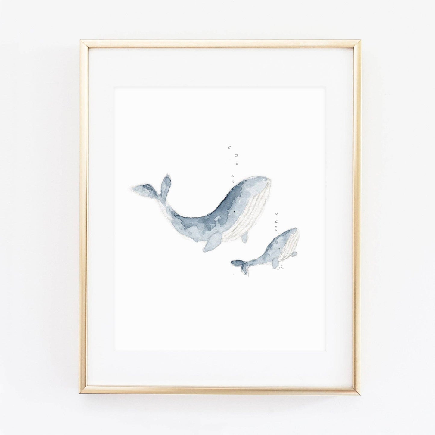 Mama + Baby Whale Print (Unframed)