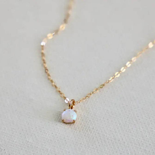 OPAL DROP NECKLACE: Gold