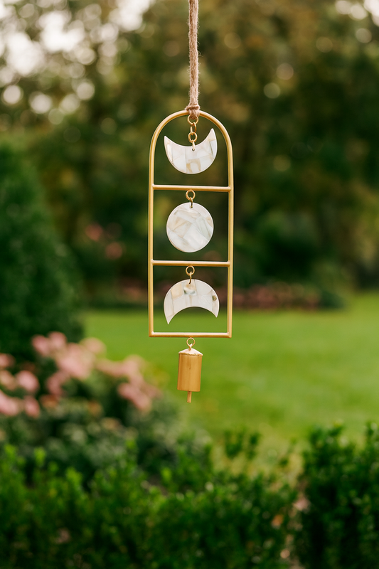 Chayana Moon Phase Mother of Pearl Wind Chime - Fair Trade