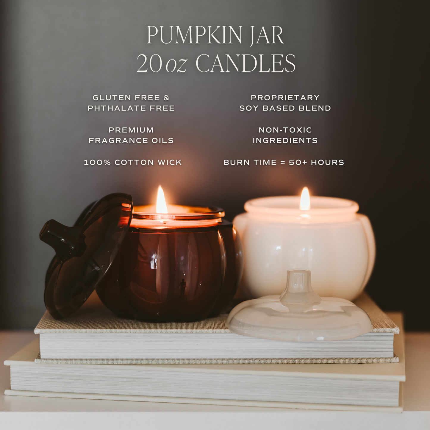 Hello Fall Soy Candle - 20oz Pumpkin Jar - Fall Decor