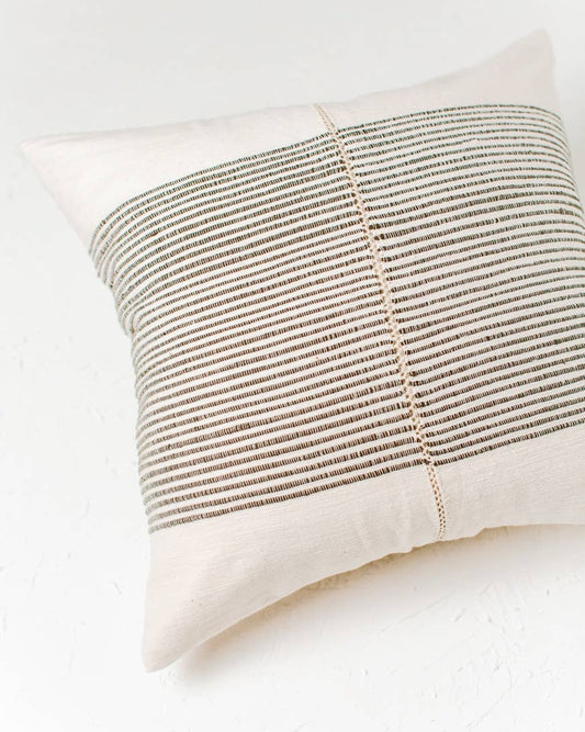 18" Riviera Hand-Stitch Throw Pillow Cover: Grey