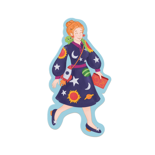 Ms Frizzle Magic School Bus Inspired Vinyl Sticker