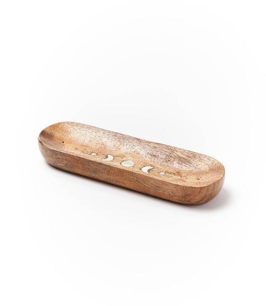 Indukala Moon Phase Double Incense Holder - Mother of Pearl