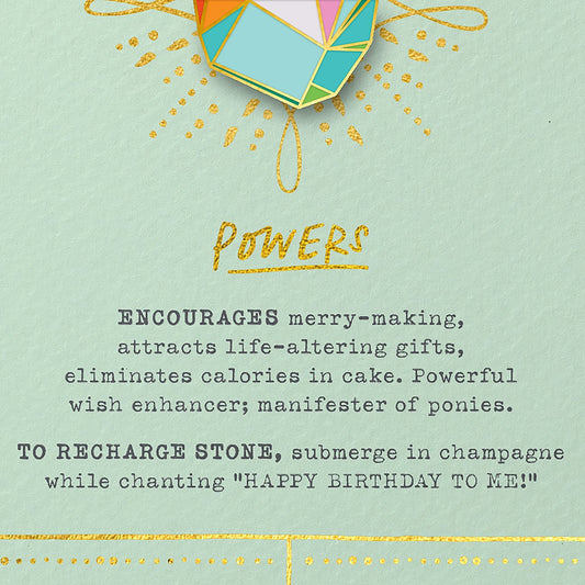 Birthday Quartz Fantasy Stone Pin & Card