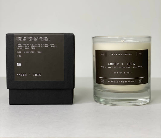 The Bold Series Soy Candle | Amber + Iris