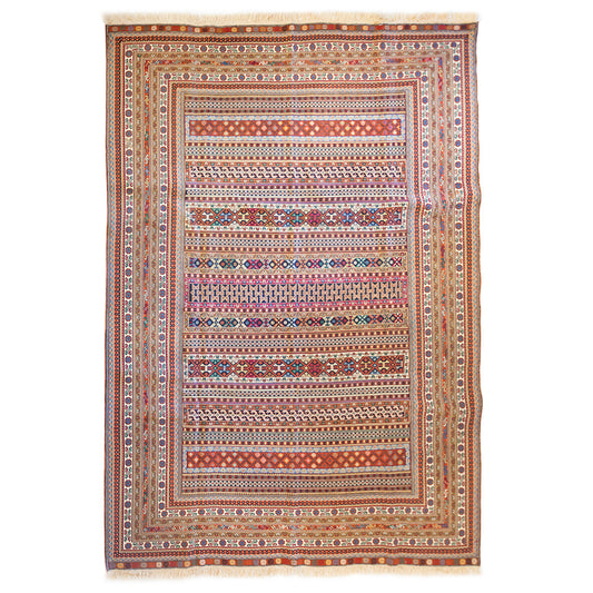 Suzani Afshar Hand-Knotted Rug (9' 6" x 6' 9")