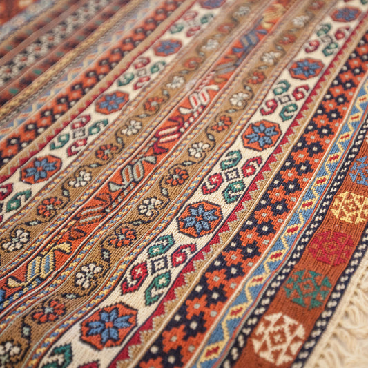 Suzani Afshar Hand-Knotted Rug (9' 6" x 6' 9")