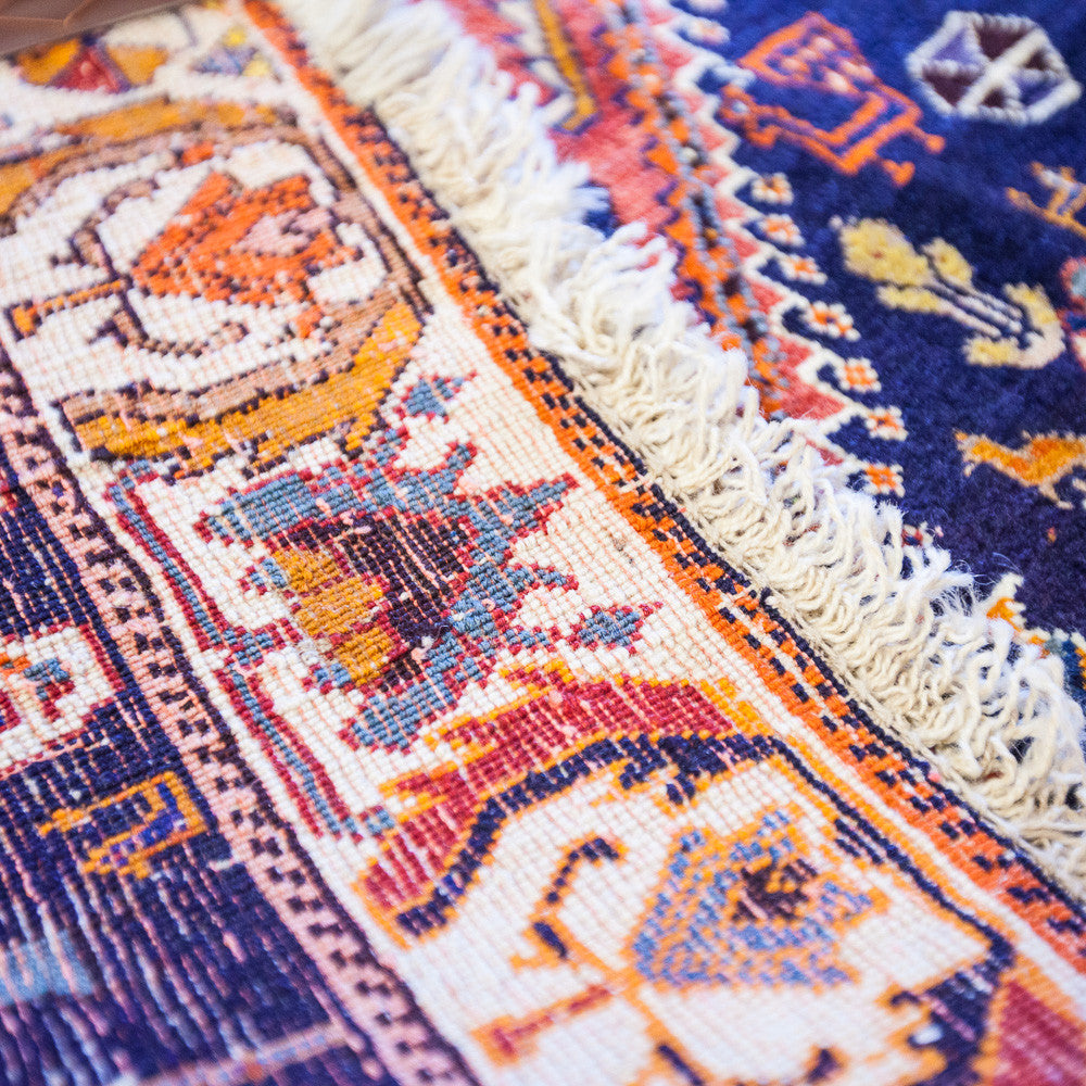 Persian Hand-Knotted Qashqai Rug (6' 5" x 2' 5")