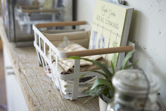 Tosca Dual Handle Storage Basket White (White)