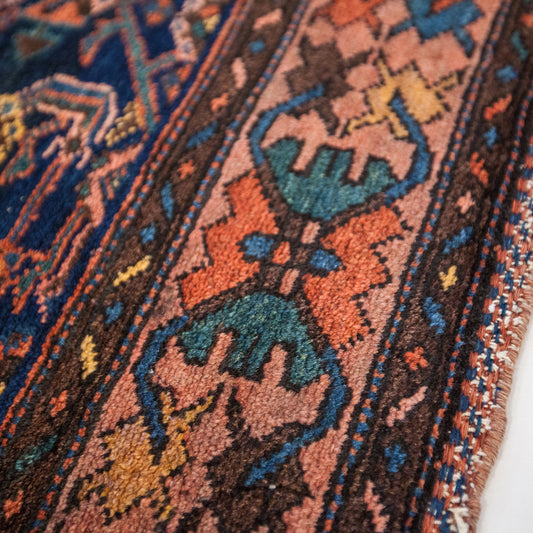 Antique Persian Bijar Hand-Knotted Rug