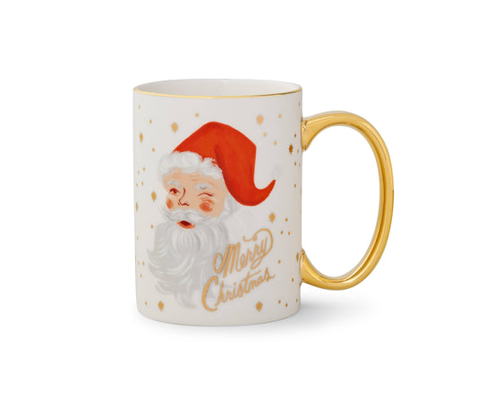 Winking Santa Porcelain Mug
