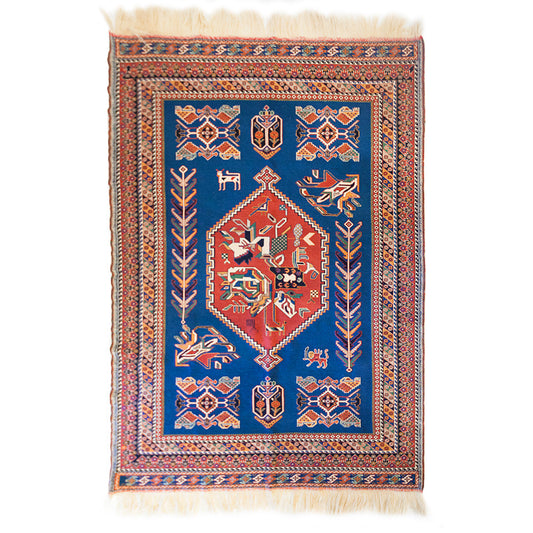 Suzani Afshar Hand-Knotted Rug (6' 9" x 4' 9")