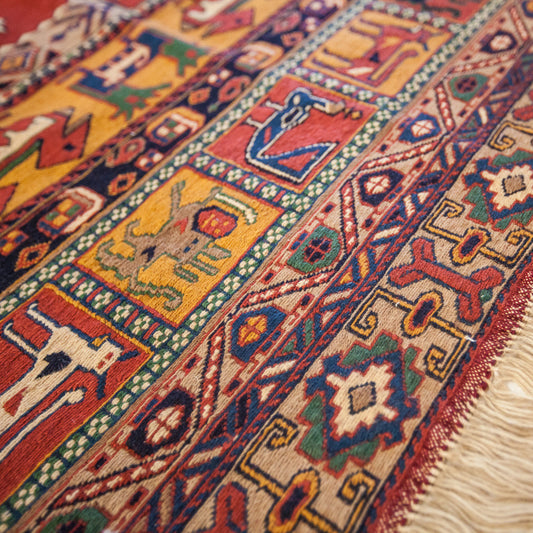 Suzani Afshar Hand-Knotted Rug (6' 7" x 4' 8")