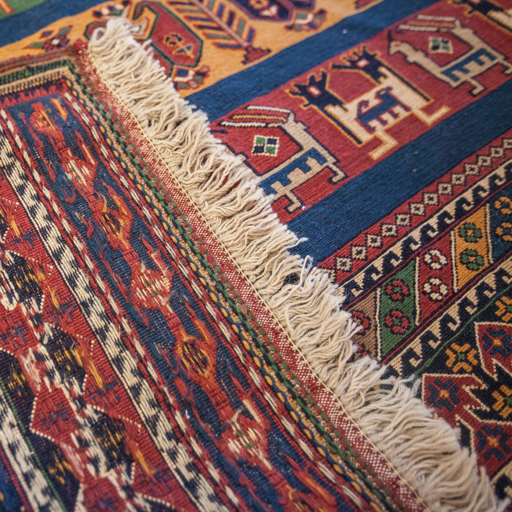 Suzani Afshar Hand-Knotted Rug (7' 6" x 5' 3")