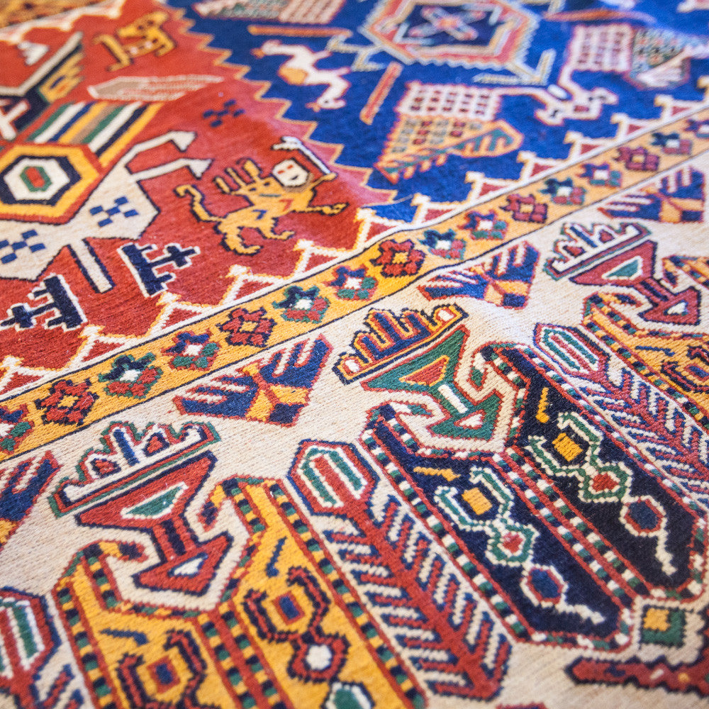 Hand-Knotted Suzani Afshar Rug