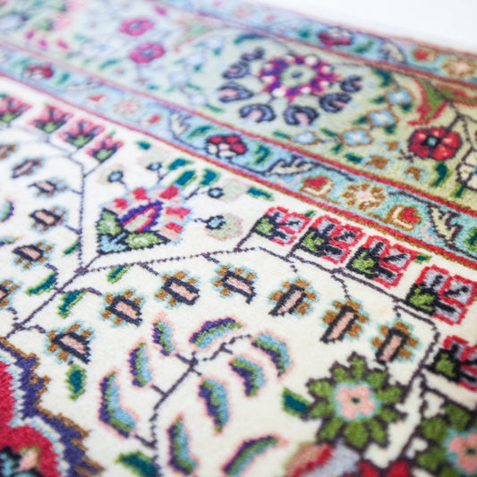 Persian Tabriz Hand-Knotted Floral Rug