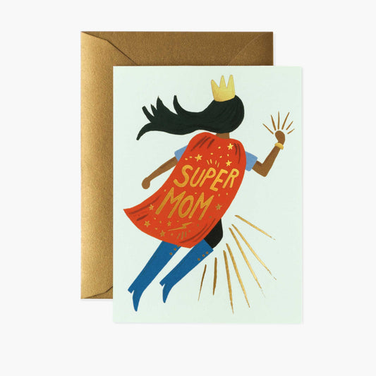 Super Mom Blue Mother's Day Card