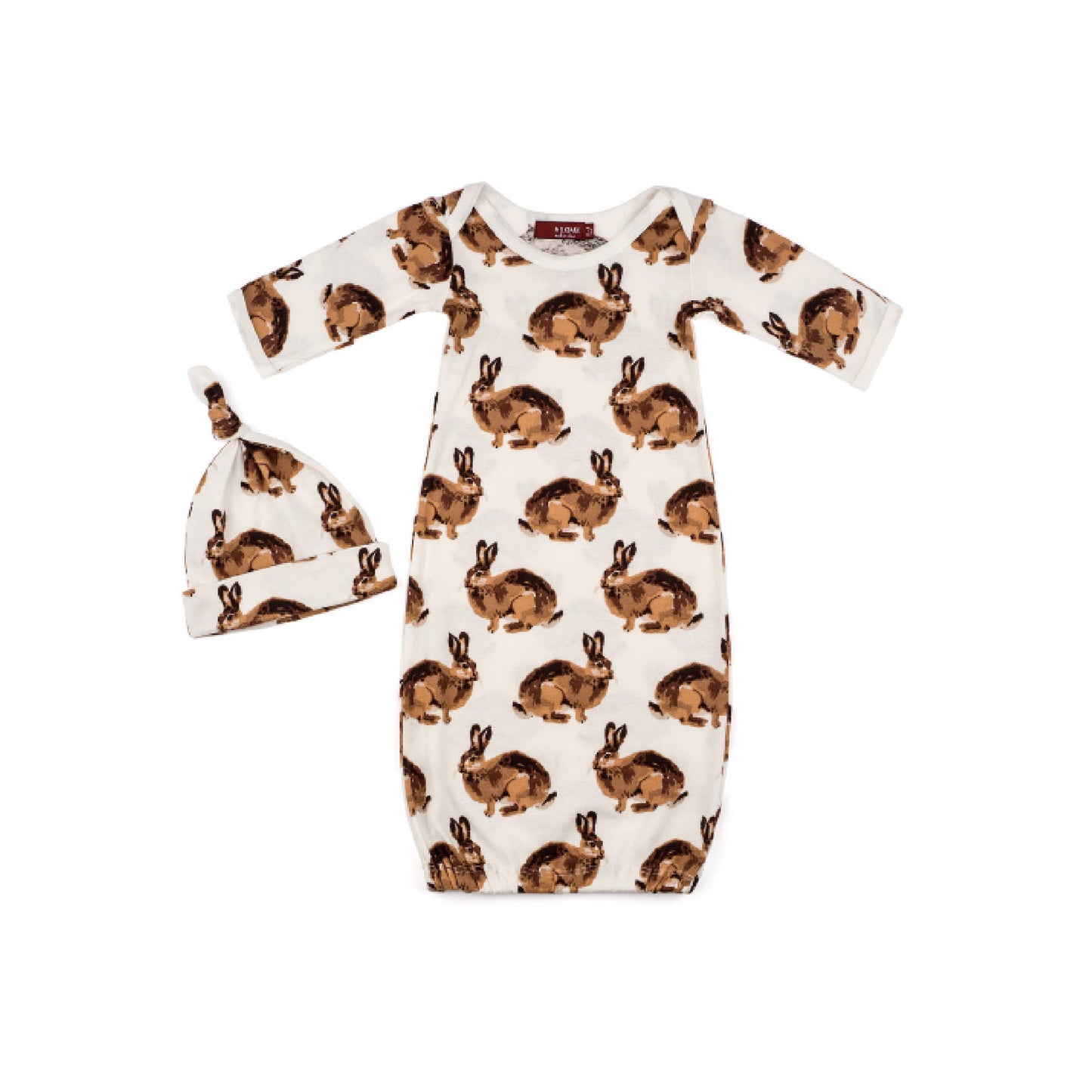 Organic Newborn Gown & Hat Set