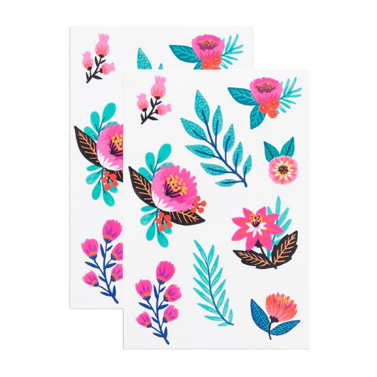 Flower Garden Temporary Tattoo Sheet