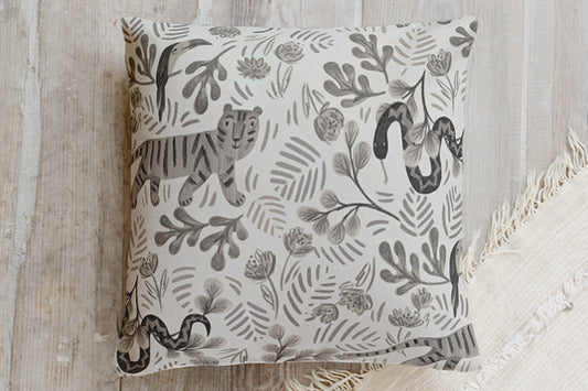 B&W Jungle Fun Pillow
