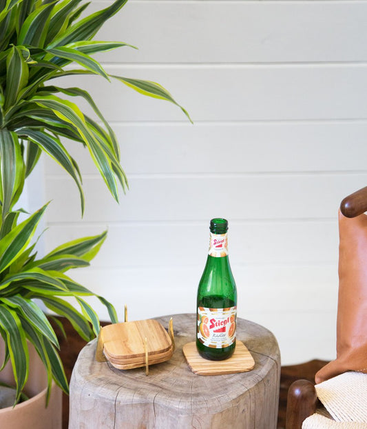 PURE BRASS & TEAK COASTER SET